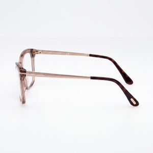 Tom Ford Ft5353 Rectangle Eyeglasses Men — side view, Beige Plastic temples