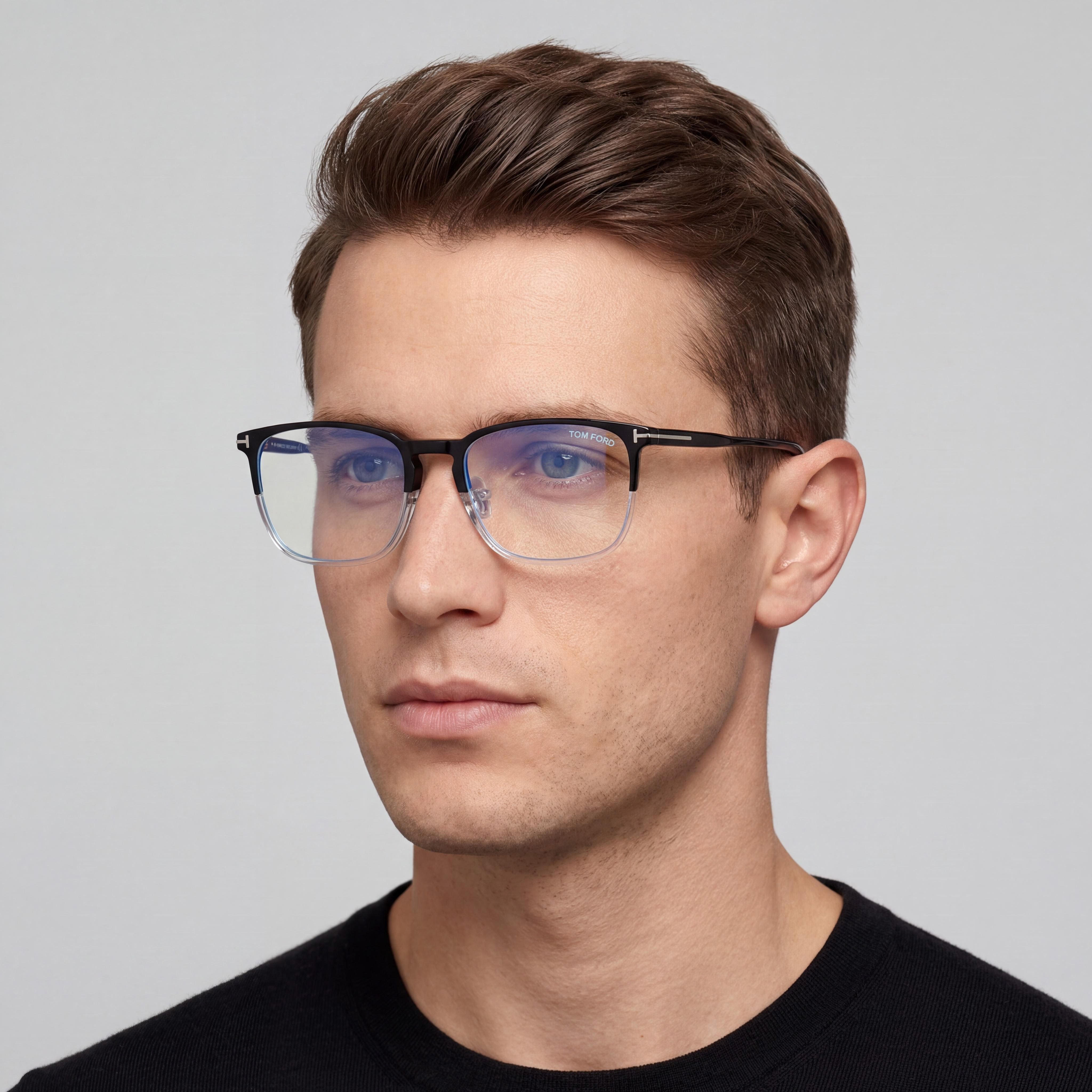 Gafas de sol rectangulares Tom Ford FT5699-B negras de plástico de 53 mm para hombre, Photo 5