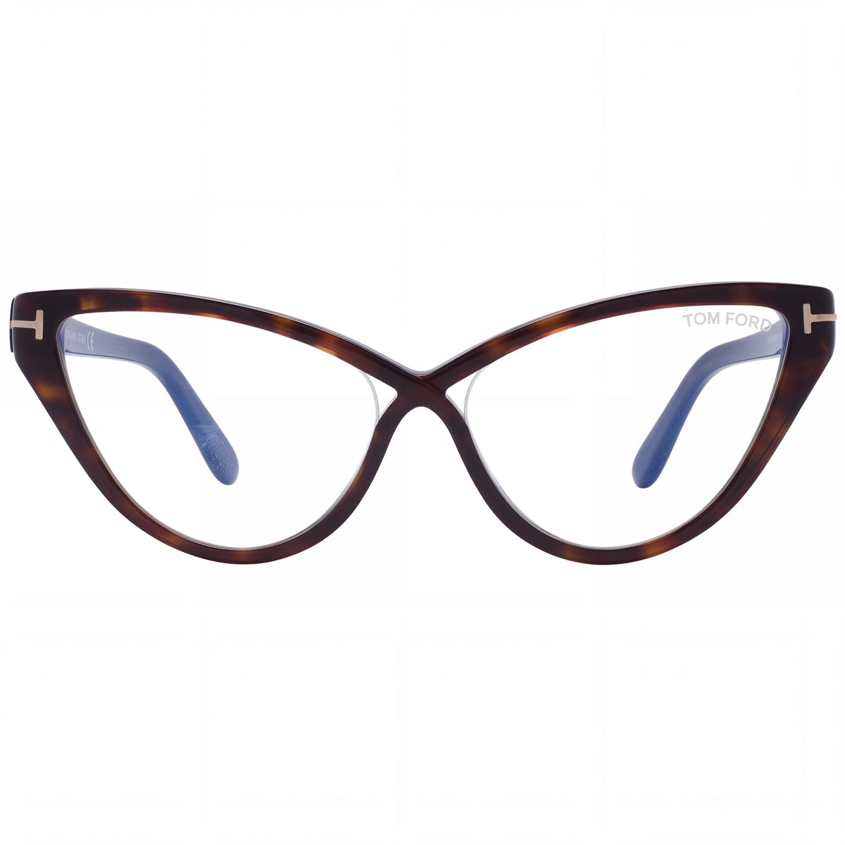Gafas graduadas Tom Ford FT5729-B 052 para mujer, forma de ojo de gato, con filtro de luz azul, lentes transparentes, montura de acetato color habana, 56, Photo 2