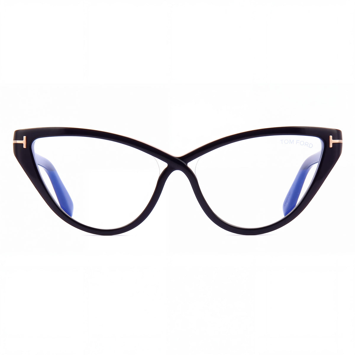 Gafas para mujer Tom Ford FT5729-B de ojo de gato, color negro brillante, 56 mm, Photo 2