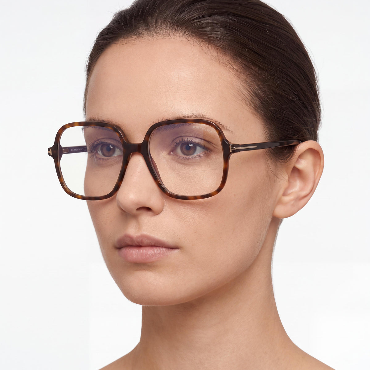 Tom Ford FT5764-B Dark Havana Square Eyeglasses for Women, 56mm, Photo 3