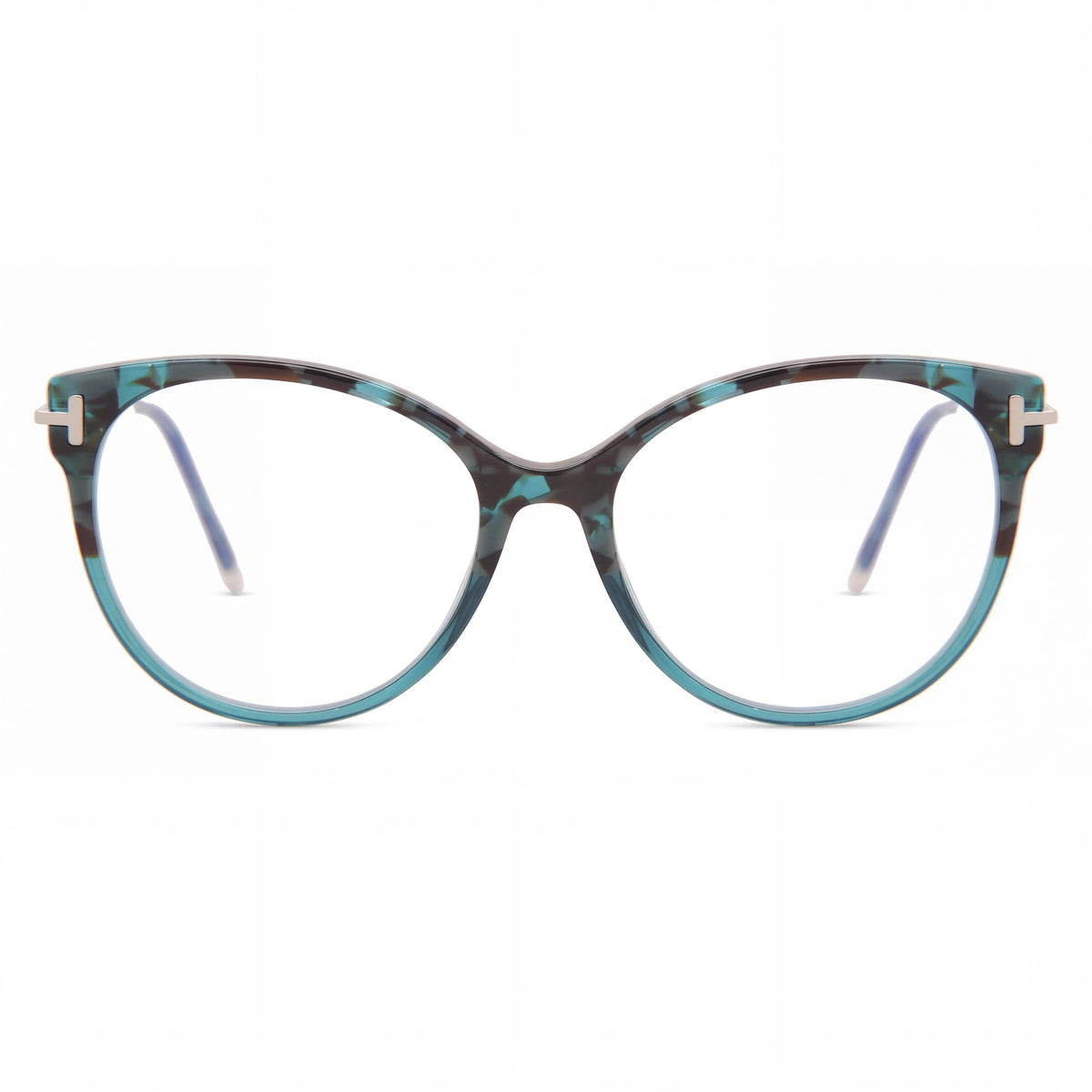 Gafas para mujer Tom Ford FT5770-B Teal Havana ojo de gato, 54 mm, Photo 2