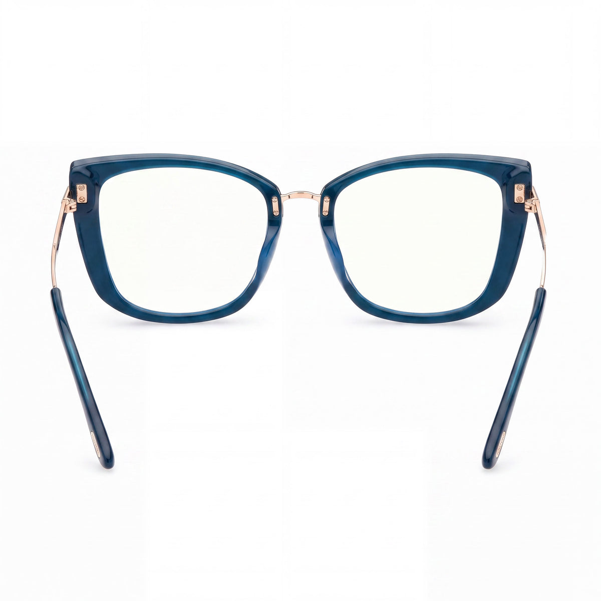 Gafas unisex Tom Ford FT5816-B, azul verdoso brillante y oro rosa, 53 mm, Photo 3