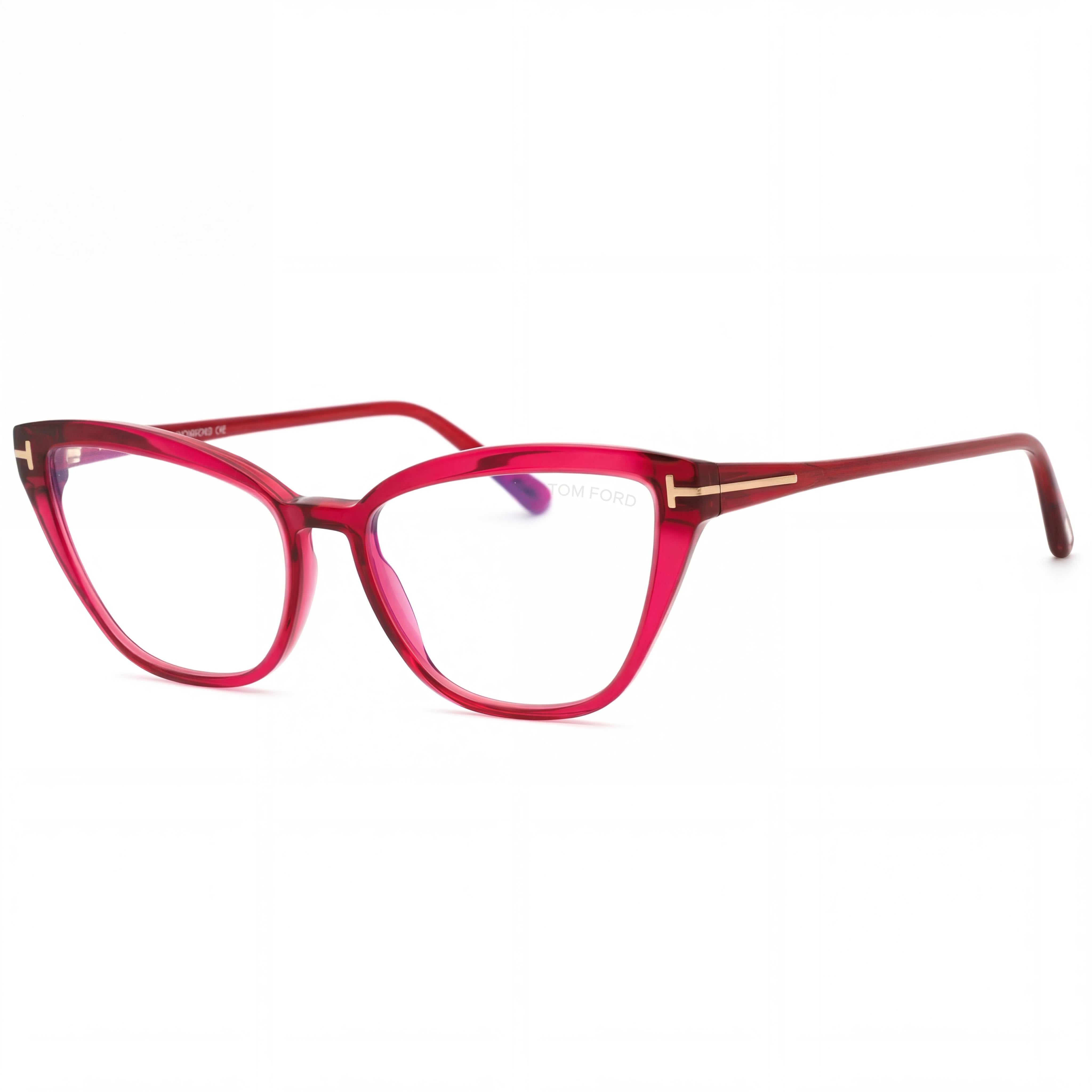 Tom Ford FT5825-B Gafas de ojo de gato fucsia para hombre, plástico de 55 mm, Photo 1