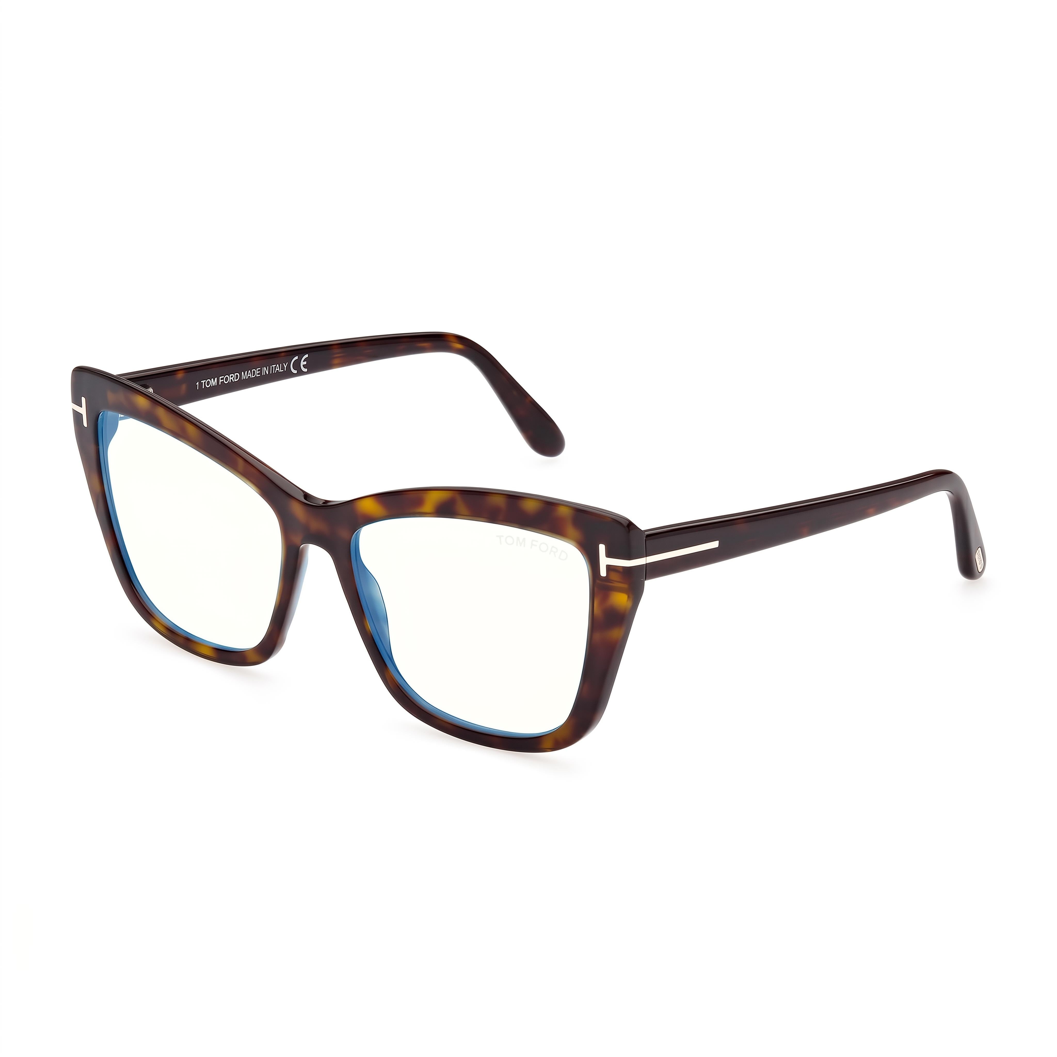 Tom Ford FT5826-B Havana Cat Eye Eyeglasses for Women, Plastic, Photo 1