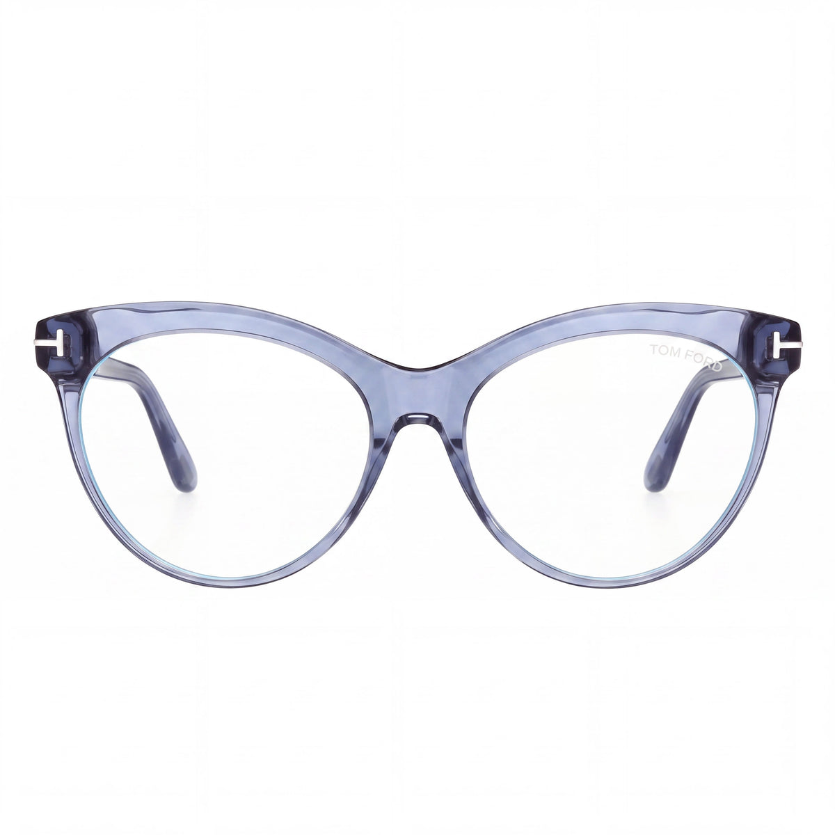 Gafas graduadas Tom Ford FT5827-B estilo ojo de gato para mujer, azul transparente, 55 mm, Photo 2