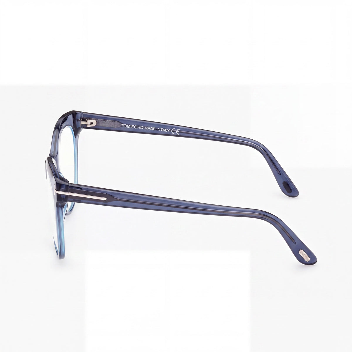 Gafas graduadas Tom Ford FT5827-B estilo ojo de gato para mujer, azul transparente, 55 mm, Photo 3