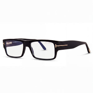 Tom Ford FT5835-B Black Rectangle Eyeglasses Unisex, Pantographed Plastic frame