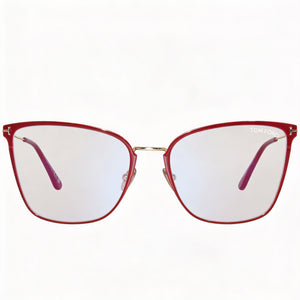 Tom Ford FT5839-B Square Eyeglasses for Women — front view, Metal