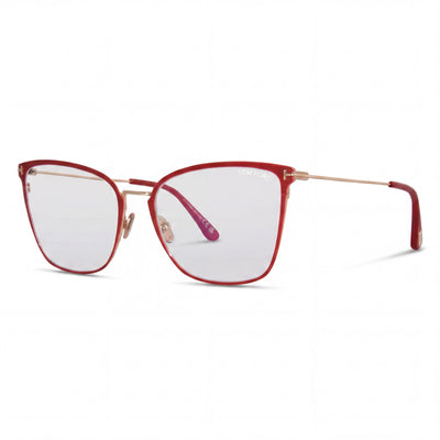 Tom Ford FT5839-B Red Square Eyeglasses for Women, Metal frame