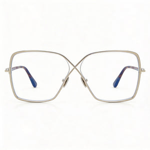 Tom Ford Ft5841-b Butterfly Eyeglasses for Women — front view, Metal