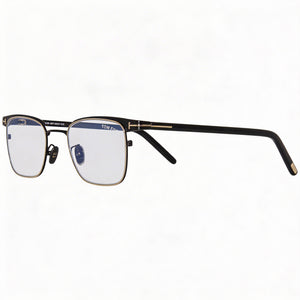 Tom Ford Ft5854-d-b Square Eyeglasses Men — side view, Black Metal temples