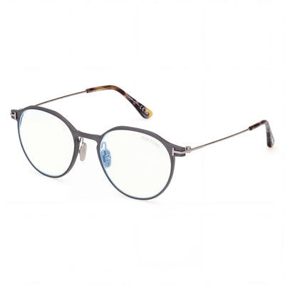Tom Ford Ft5866-b Silver Round Eyeglasses for Men, Magnesium frame