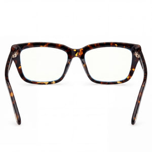Tom Ford Ft5894-b Rectangle Eyeglasses Women — side view, Havana Plastic temples