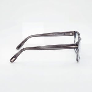 Tom Ford FT5898-B Square Eyeglasses Men — side view, Gray Plastic temples