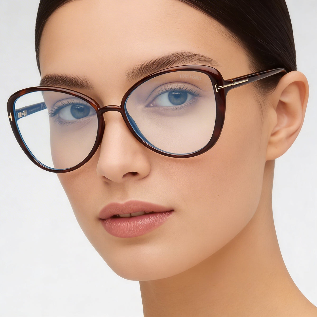 Tom Ford FT5907-B Havana Cat Eye Eyeglasses for Women, Plastic 55mm, Photo 3
