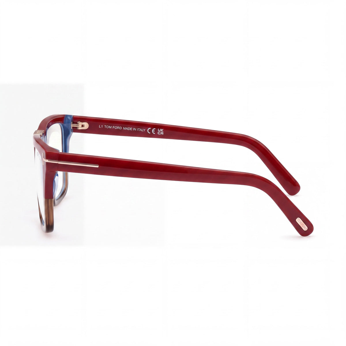 Gafas graduadas Tom Ford Ft5912-b rectangulares brillantes color burdeos para mujer, 57mm, Photo 2