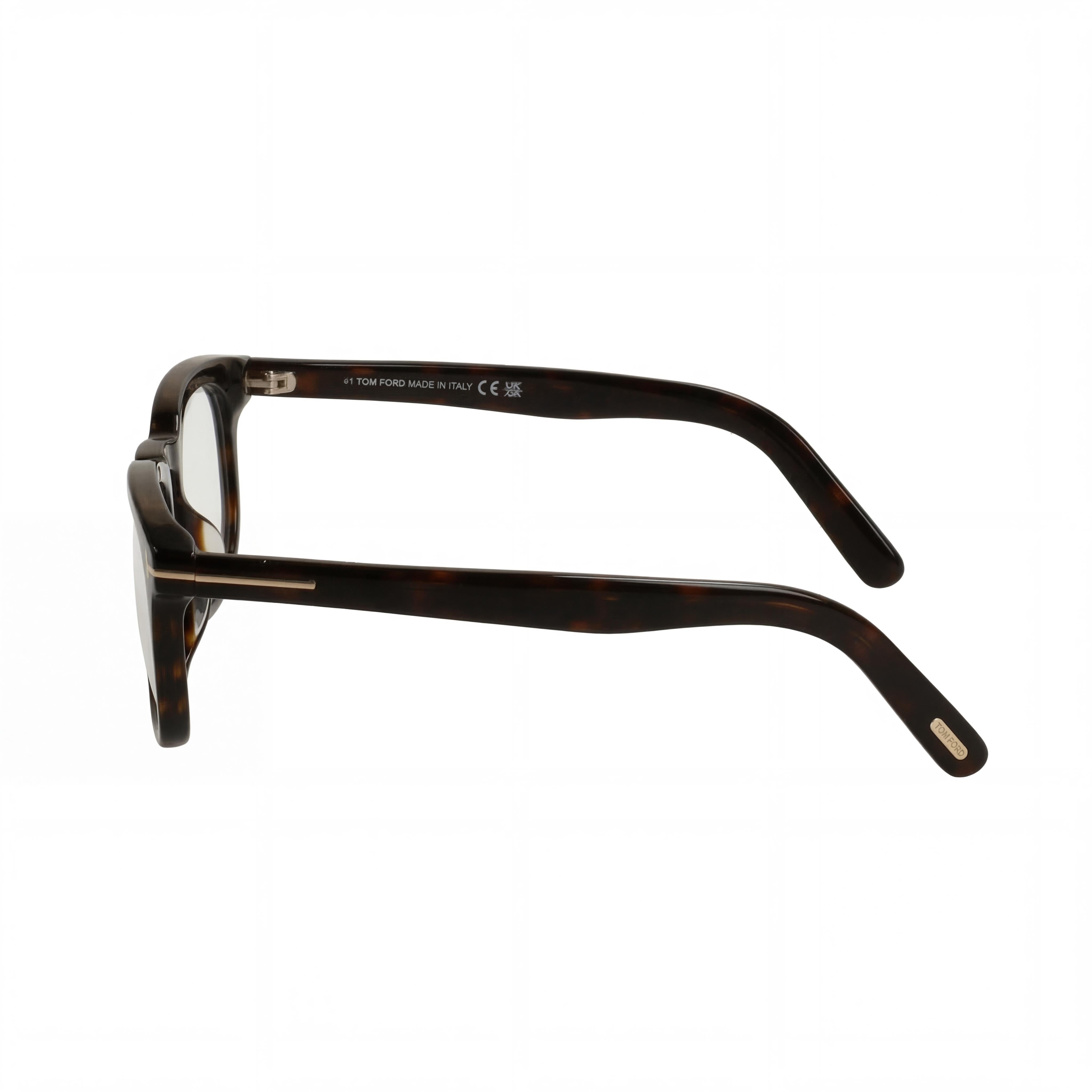 Tom Ford FT5930-D-B Havana Round Eyeglasses, Unisex Acetate 52mm, Photo 2