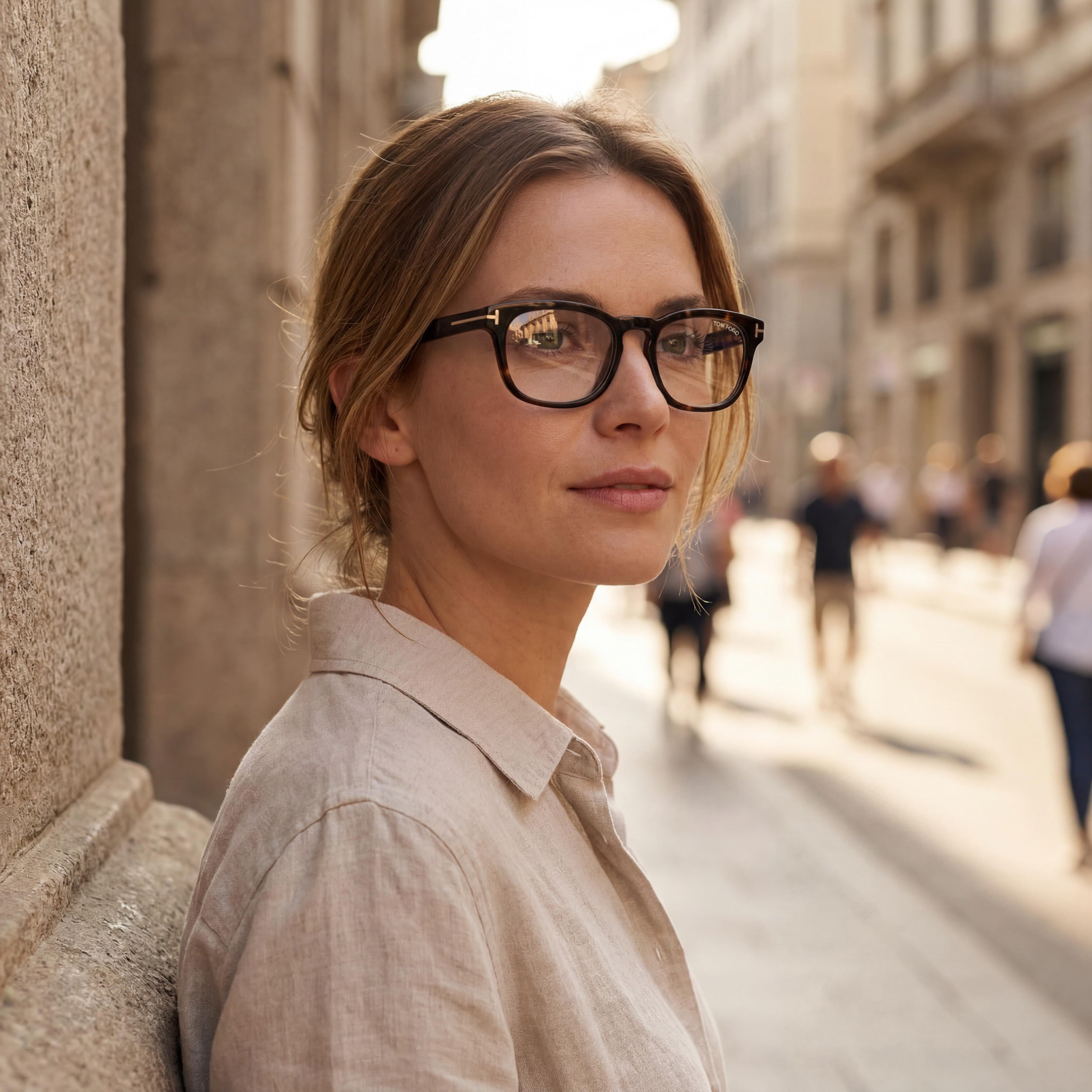 Tom Ford FT5930-D-B Havana Round Eyeglasses, Unisex Acetate 52mm, Photo 3