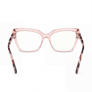 Tom Ford FT5948-B Cat Eye Eyeglasses Unisex — side view, Pink temples