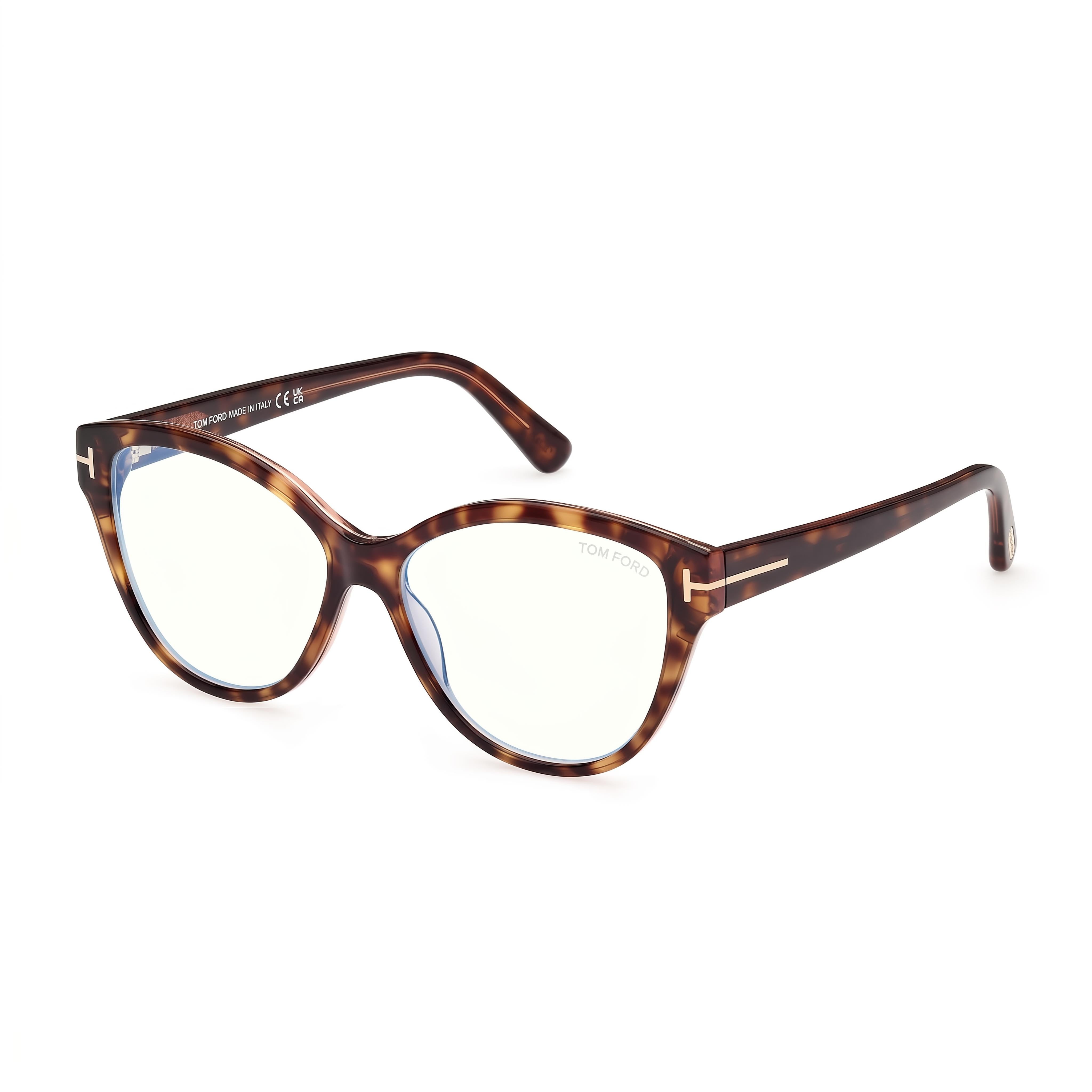 Tom Ford FT5954-B Havana Cat Eye Eyeglasses for Women, 54mm, Photo 1