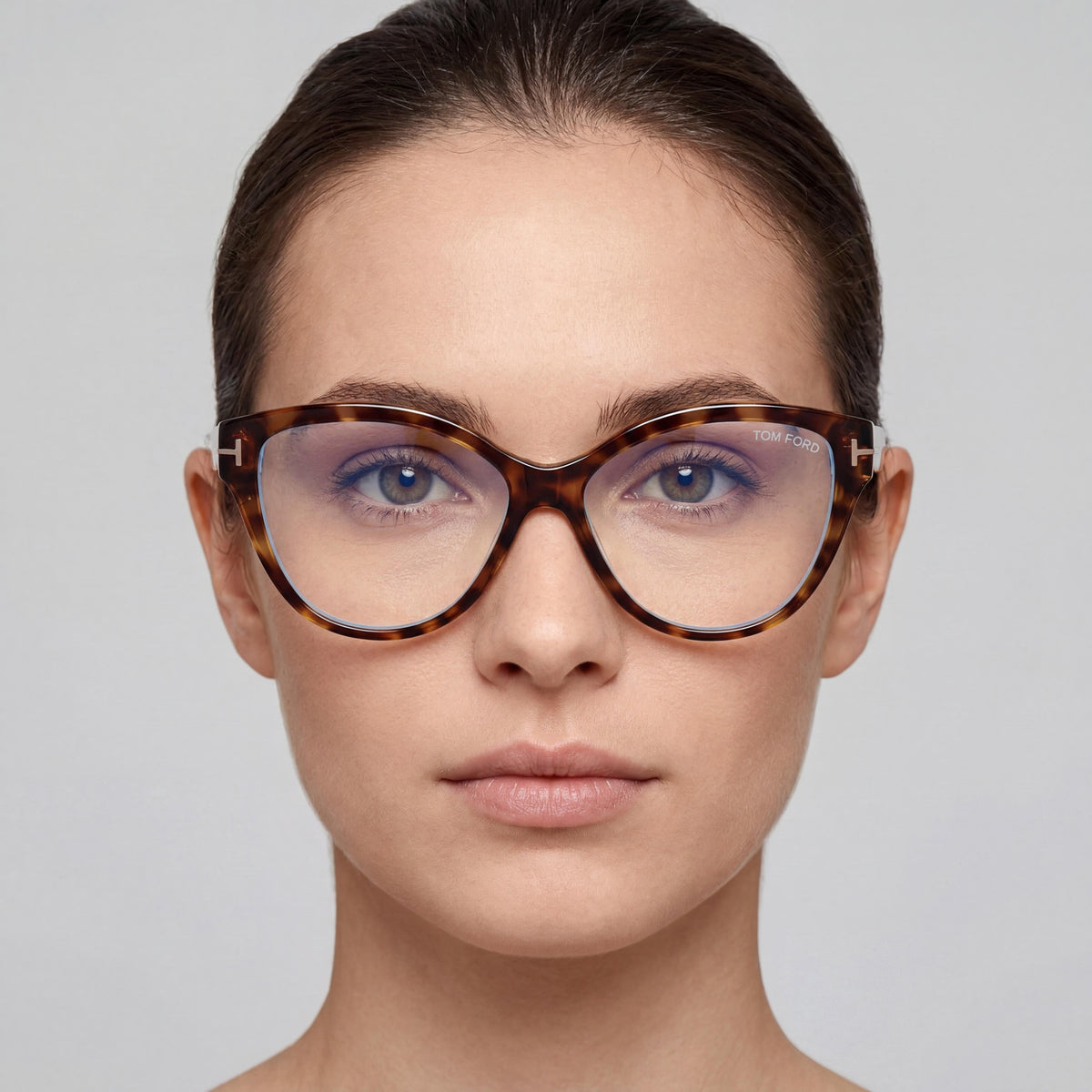 Tom Ford FT5954-B Colored Havana Cat Eye Eyeglasses for Women, 54mm, Photo 4