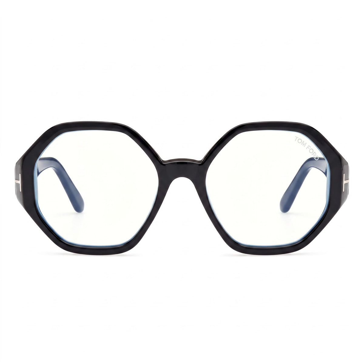 Tom Ford FT5967-B Shiny Black Geometric Eyeglasses Unisex, 53mm, Photo 2