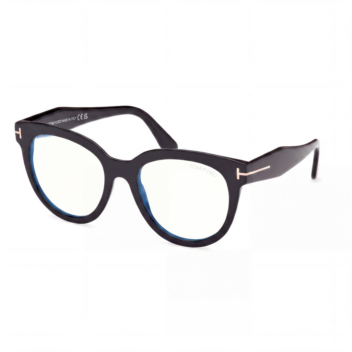 Gafas unisex Tom Ford Ft5987-b estilo ojo de gato en color negro brillante, Photo 1