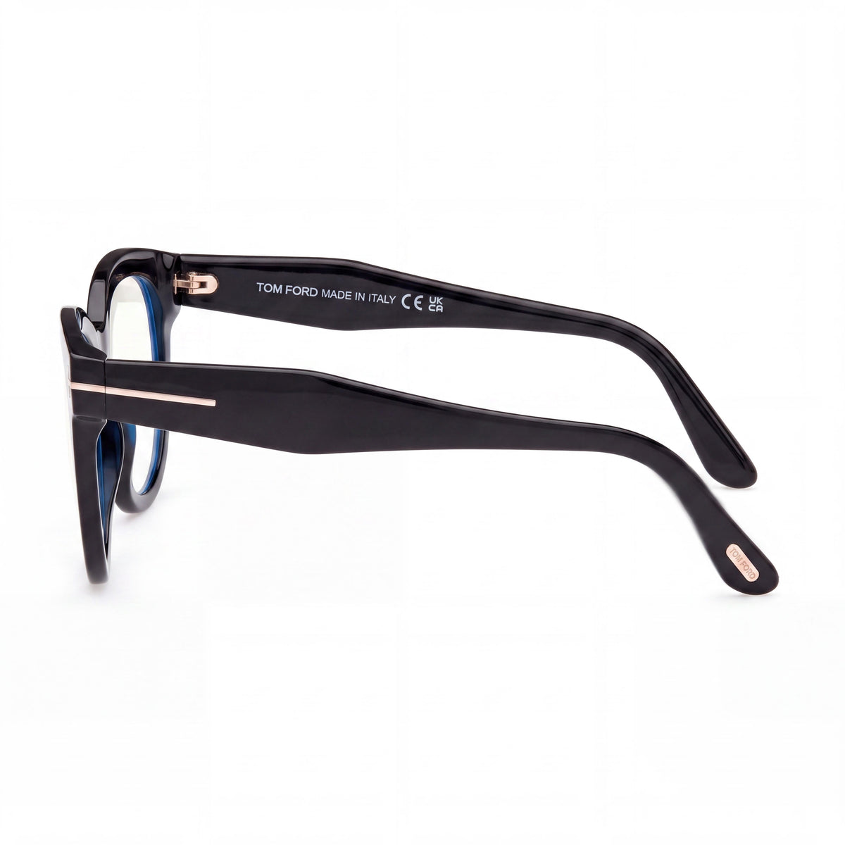 Gafas unisex Tom Ford Ft5987-b estilo ojo de gato en color negro brillante, Photo 3