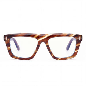 Tom Ford Ft6059-b Rectangle Eyeglasses Unisex — front view, Blue Filter Plastic