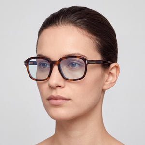 Tom Ford Ft6060-b Blonde Havana Eyeglasses Unisex — lifestyle wear, open-plan offices and shared desks