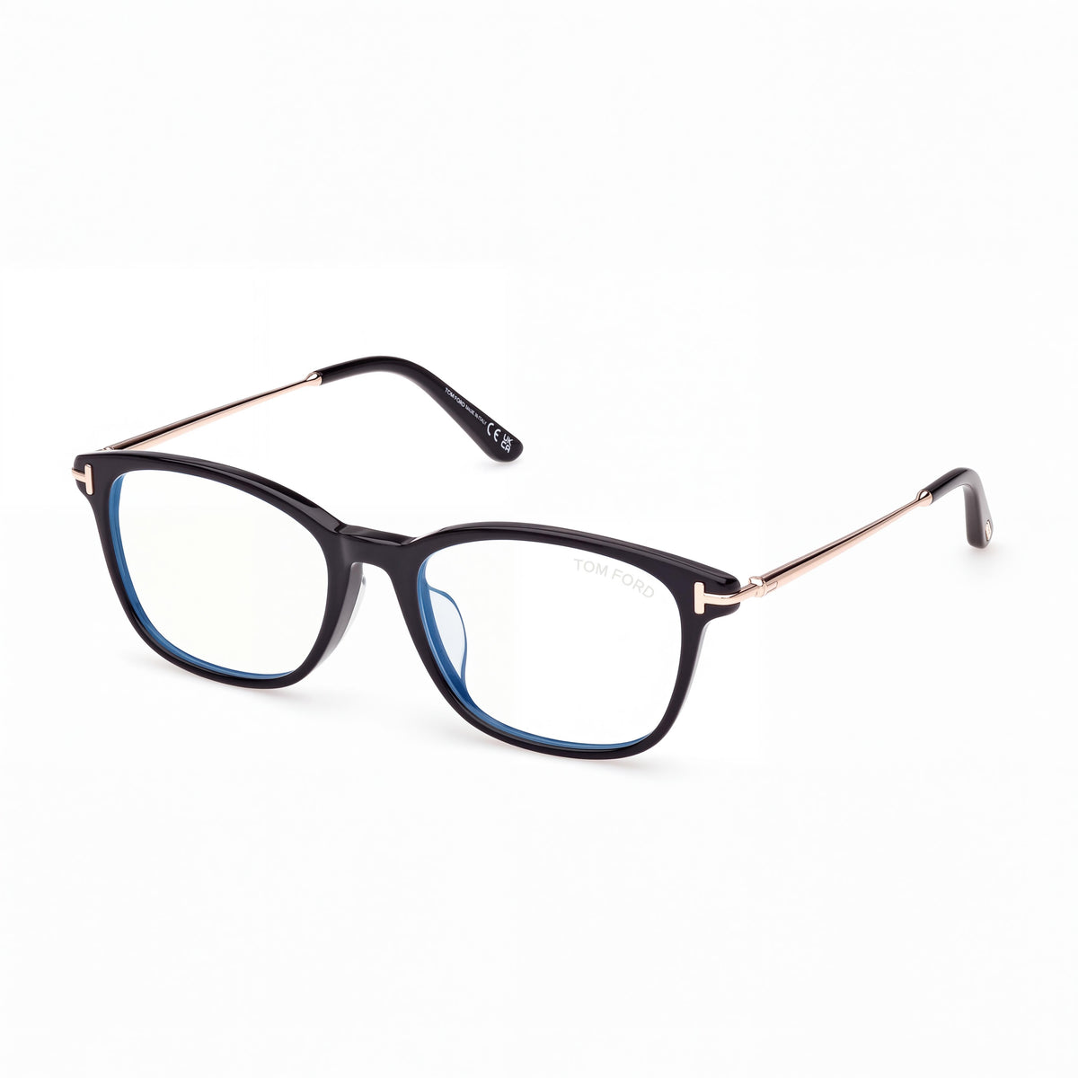 Tom Ford 6105-d-b Unisex Cuadrados Sin Montura Azul Filtro Montura de Plástico Negro Brillante 54/18/140, Photo 1