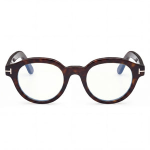 Tom Ford Round Eyeglasses Unisex — front view, Blue Filter Plastic