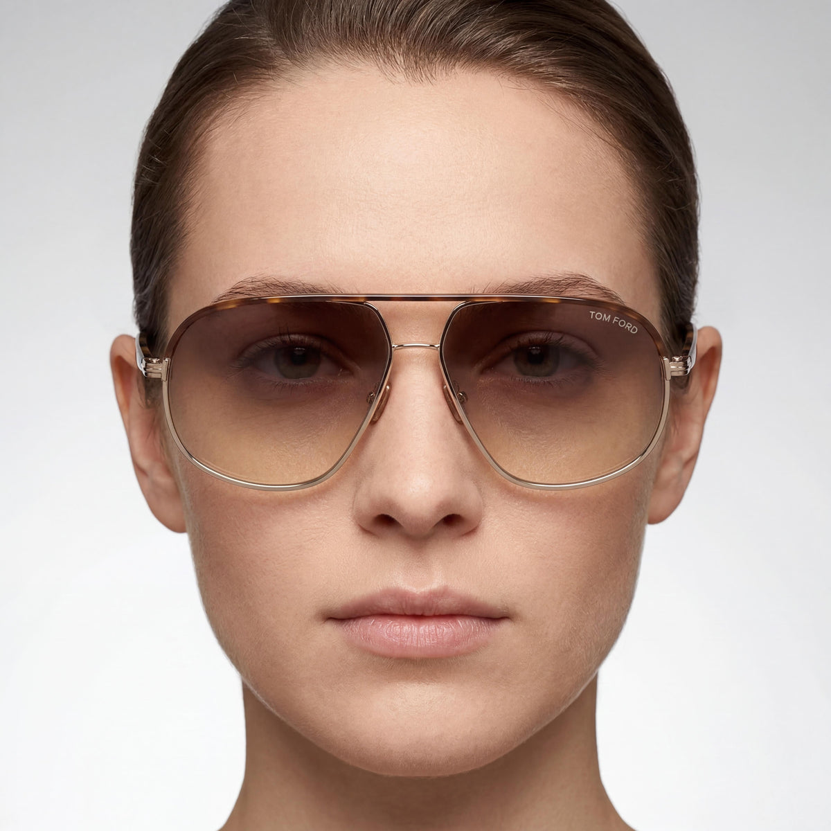 Gafas de sol aviador unisex Tom Ford MAXWELL FT 1019 Havana, 59 mm, Photo 4