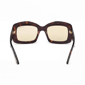 Tom Ford Modern Rectangle Sunglasses Men — side view, brown Plastic lens