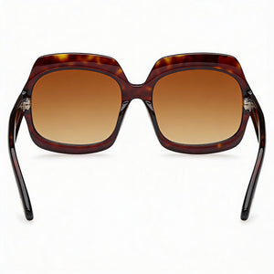 Tom Ford REN FT1155 Square Sunglasses for Women — front view, Havana frame