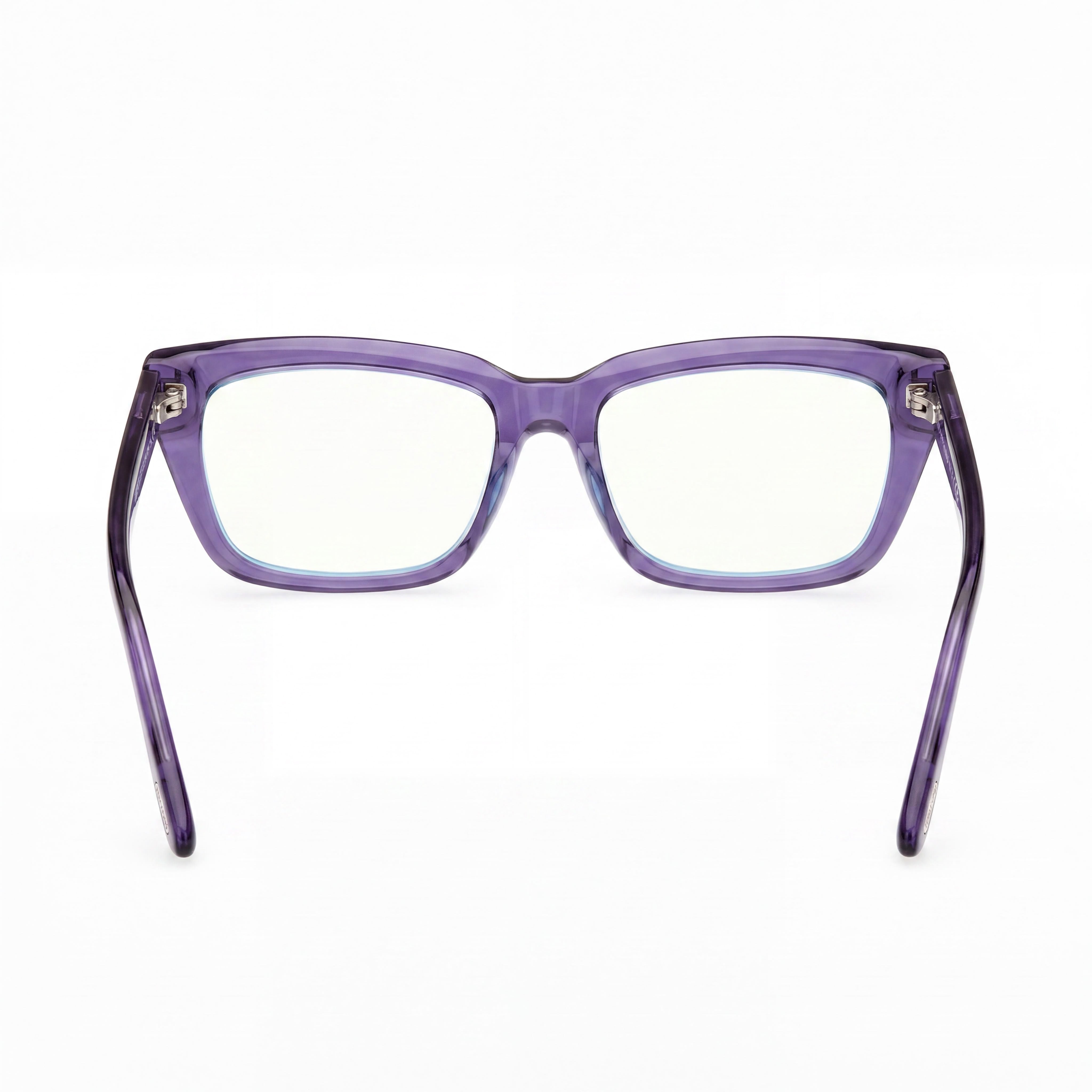 Montura de acetato Tom Ford para mujer, diseño ojo de gato, con logo T, transparente, violeta, 54 mm, Photo 4