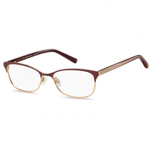 Tommy Hilfiger 1777 Red Rectangle Eyeglasses for Women, Stainless Steel frame