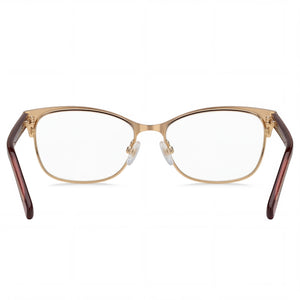Tommy Hilfiger 1777 Rectangle Eyeglasses Women — side view, Red Stainless Steel temples