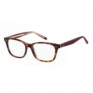 Tommy Hilfiger 2162 Havana Brown Rectangle Eyeglasses Unisex, Plastic frame