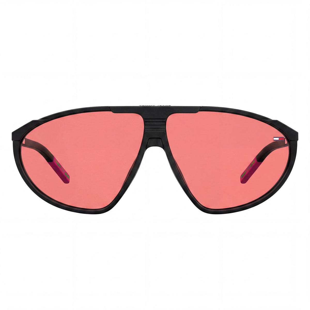 Gafas de sol Tommy Hilfiger TJ 0027/S, estilo máscara, color negro y rosa oscuro, unisex, 65 mm, Photo 2