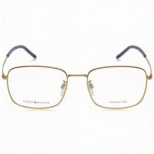 Tommy Hilfiger Casual Rectangle Eyeglasses for Men — front view, Alloy Steel