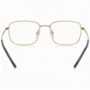 Tommy Hilfiger Casual Rectangle Eyeglasses Men — side view, Gold Alloy Steel temples
