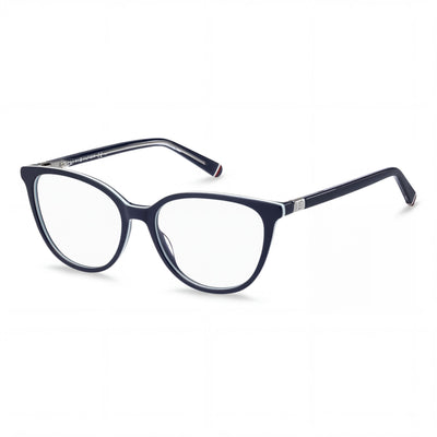 Tommy Hilfiger Classic Blue Rectangle Eyeglasses for Unisex, Acetate frame