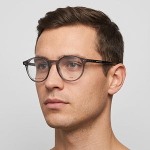Tommy Hilfiger Modern Round Eyeglasses Unisex — interior view, Polycarbonate demo lenses