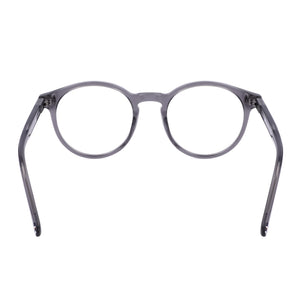 Tommy Hilfiger Modern Round Eyeglasses Unisex — side view, Gray Acetate temples