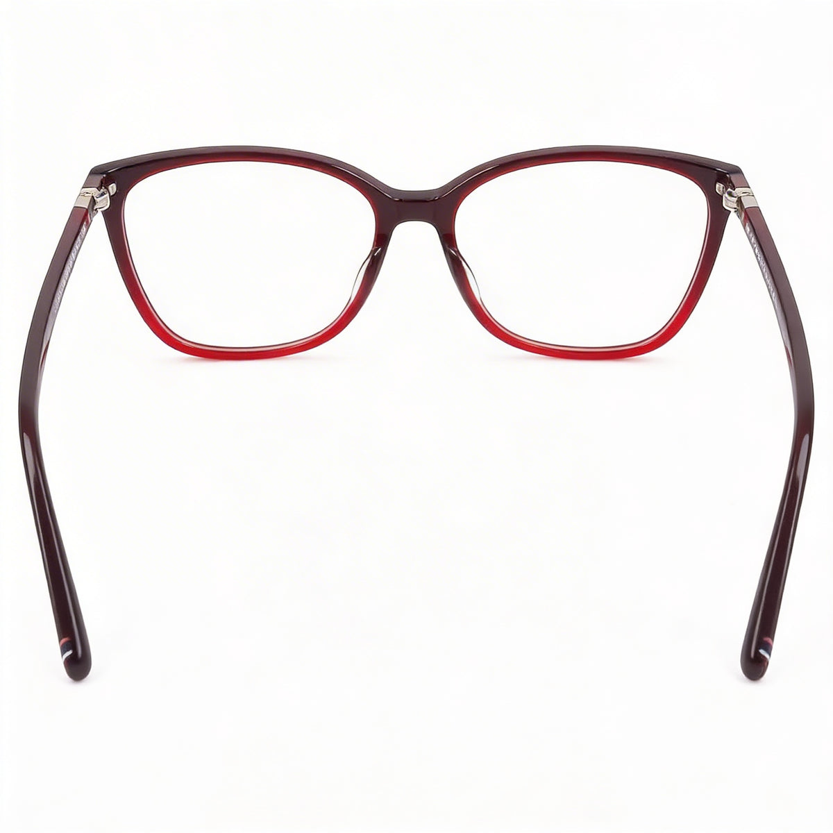 Gafas graduadas rectangulares Tommy Hilfiger color rojo burdeos unisex, acetato 55 mm, Photo 3