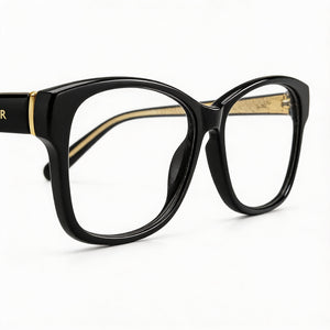 Tommy Hilfiger T. Hilfiger 1779 Rectangle Eyeglasses Women — side view, Black Plastic temples