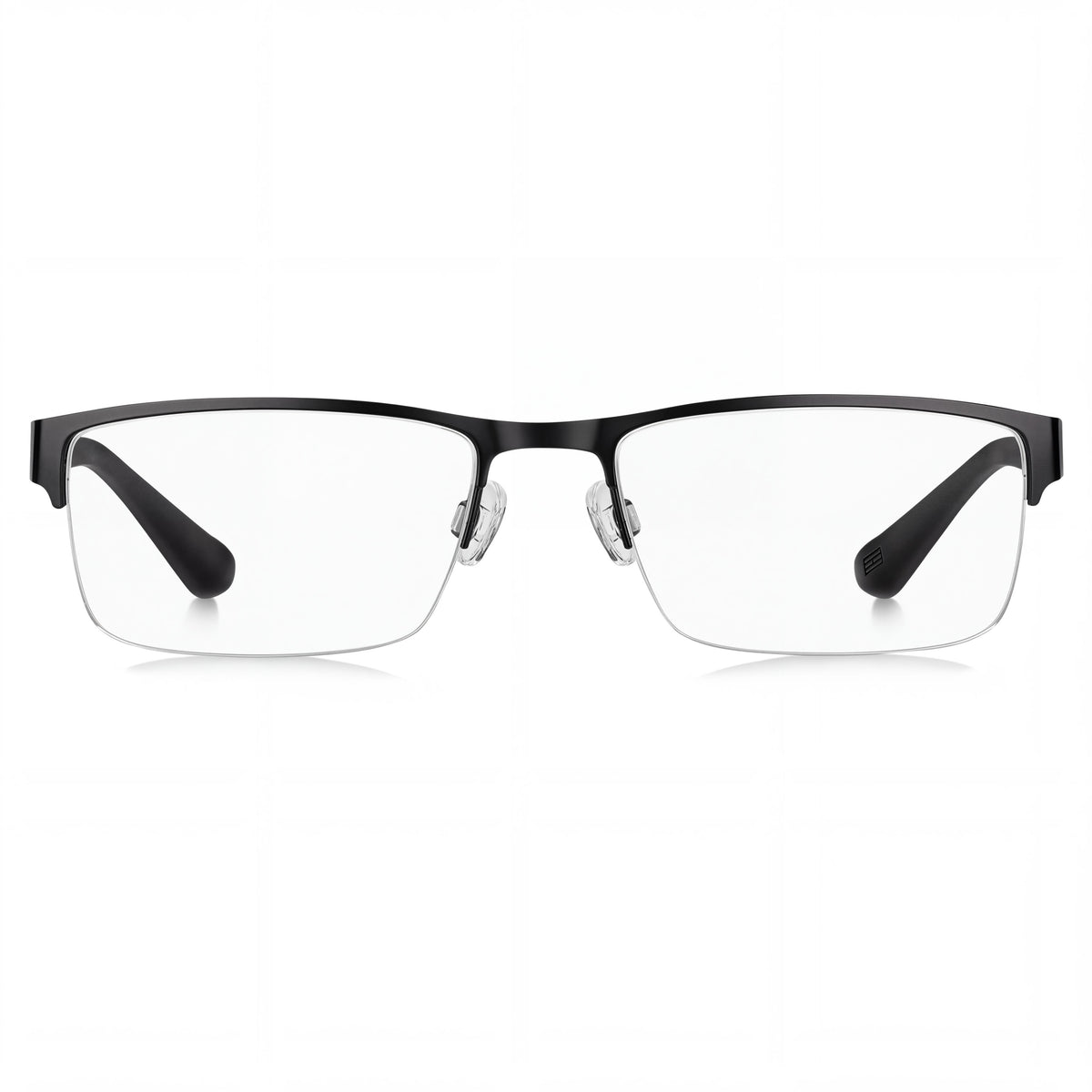 Tommy Hilfiger TH 1524 Matte Black Rectangle Eyeglasses for Men, 55mm, Photo 2