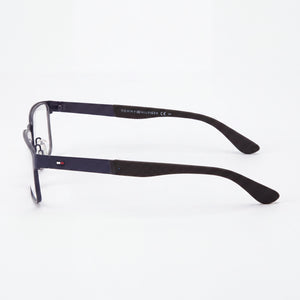 Tommy Hilfiger Th 1543 Rectangle Eyeglasses Men — side view, Blue Alloy Steel temples